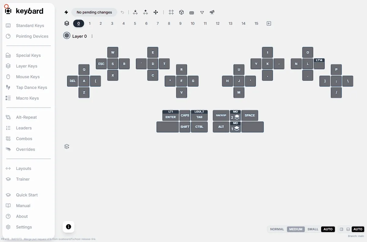 Matrix Tester showing three switch presses, then Clear Matrix.