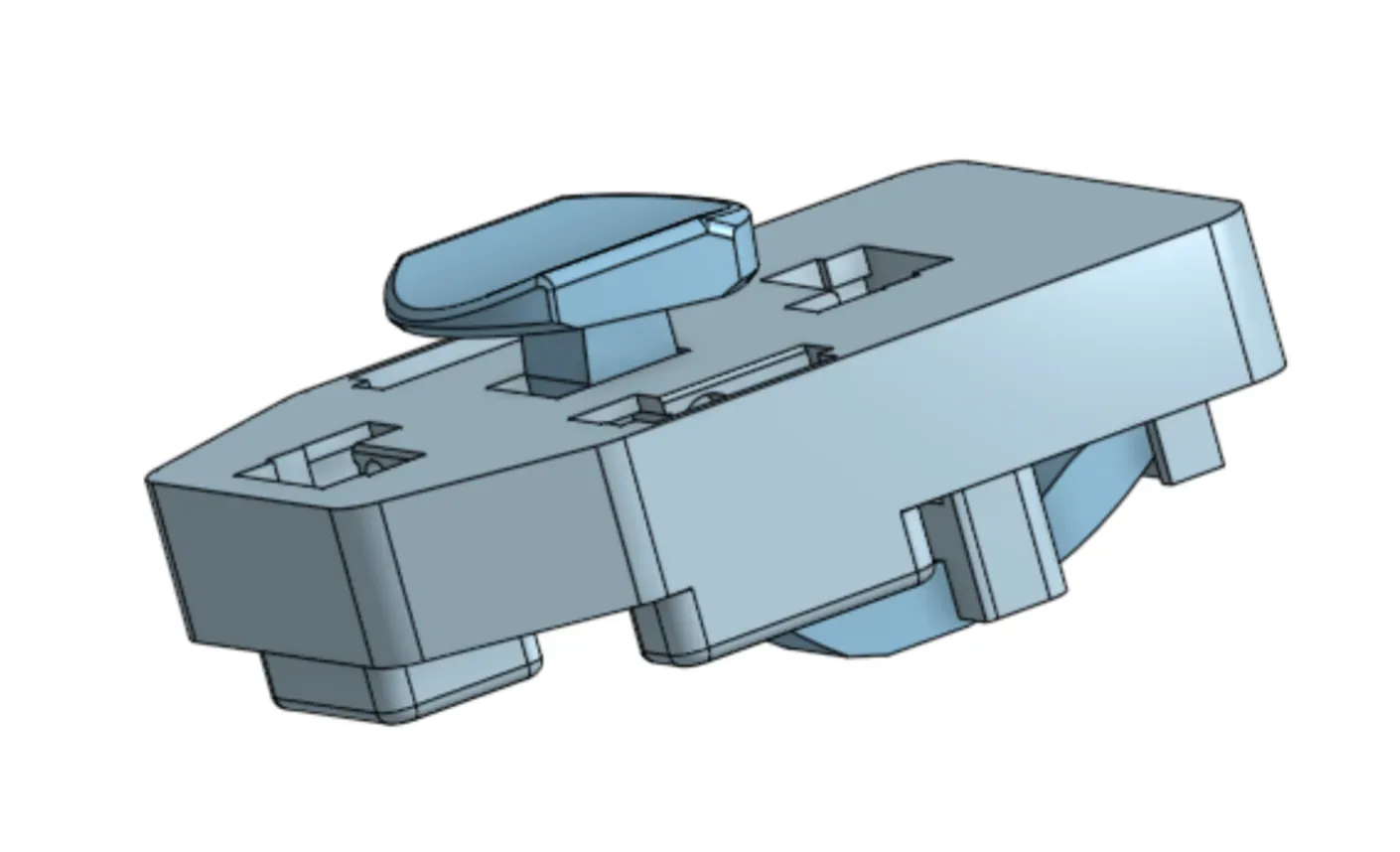 A tipping center key hooked into a finger cluster.