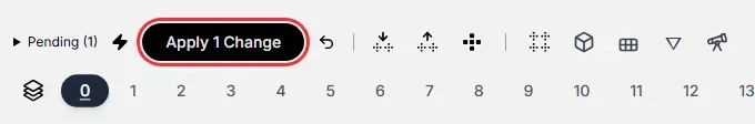 The toolbar in Manual Updates: Pending (1), the lightning control, and Apply 1 Change.